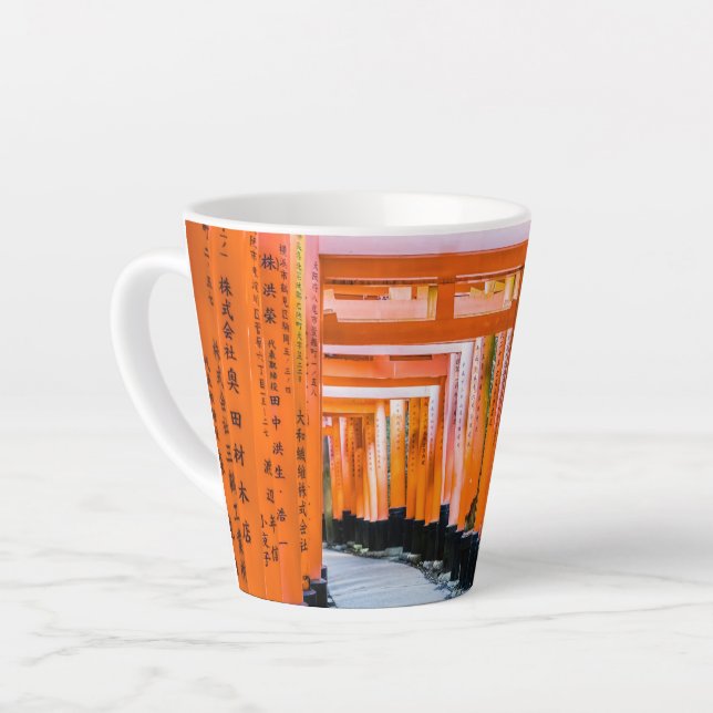 Fifty shades of orange - Senbon Torii, Kyoto Latte Mug (Left Angle)