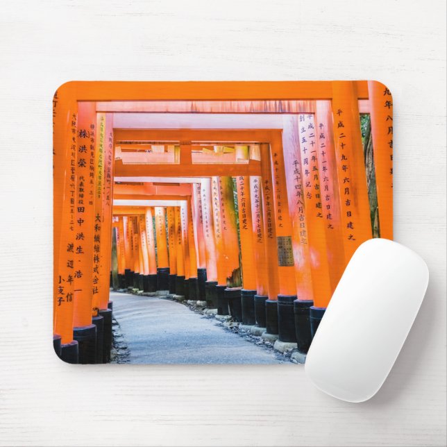 Fifty shades of orange - Senbon Torii, Kyoto Mouse Mat (With Mouse)