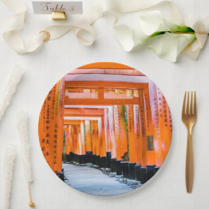 Fifty shades of orange - Senbon Torii, Kyoto Paper Plate