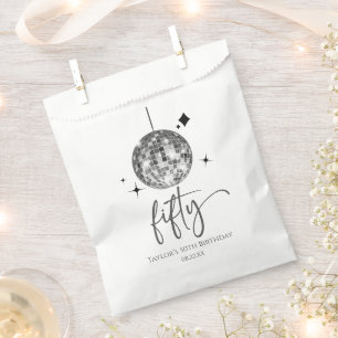 Fifty Silver Disco Ball 50th Birthday Party Favour Bags