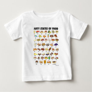 FIFTY STATES OF FOOD United States America USA Art Baby T-Shirt