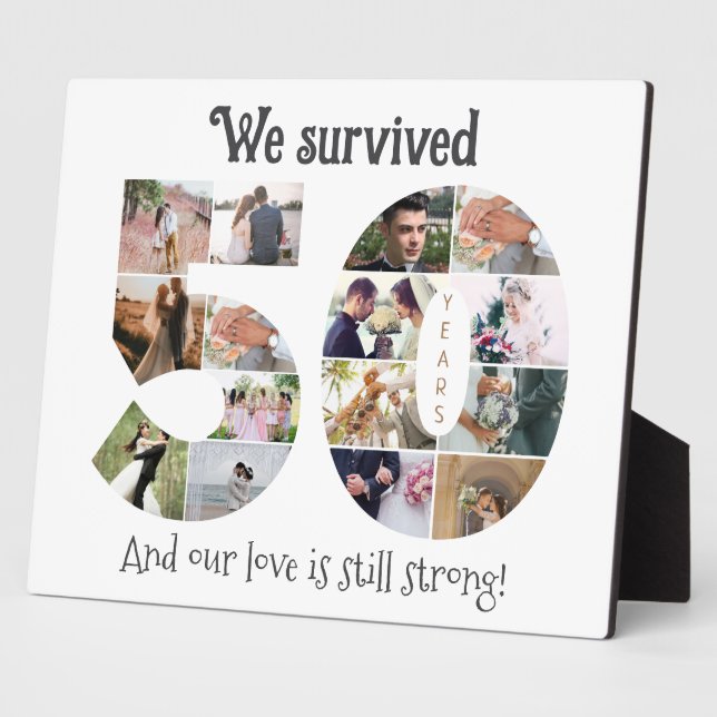 Fifty Year Wedding Anniversary Photo Plaque (Side)