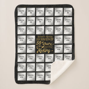 Fifty Years in the Making -- 44 Photo Anniversary Sherpa Blanket