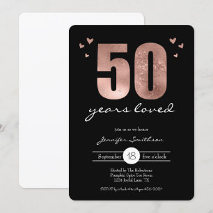 Fifty Years Loved Birthday party Invitation