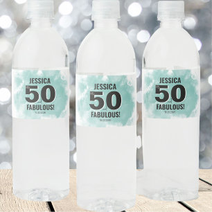 Fifty Years Old 50th Birthday Water Bottle Label