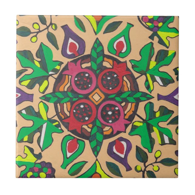 Fig and Pomegranate Medley Tile (Front)