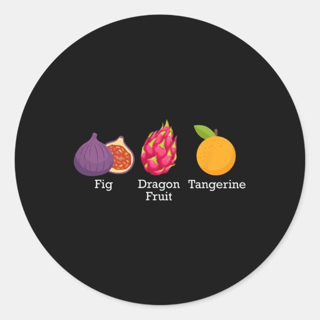 Fig Dragon Fruit Tangerine Fruit Subtle Anti Trump Classic Round Sticker (Front)