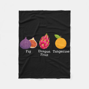 Fig Dragon Fruit Tangerine Fruit Subtle Anti Trump Fleece Blanket