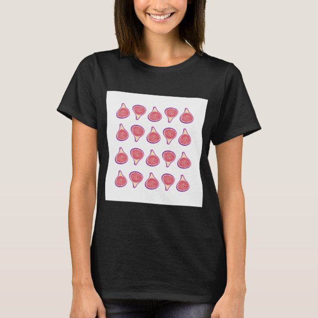 Fig Fruit Drawing Kitchen Nook Print Decor Gift T-Shirt (Front)