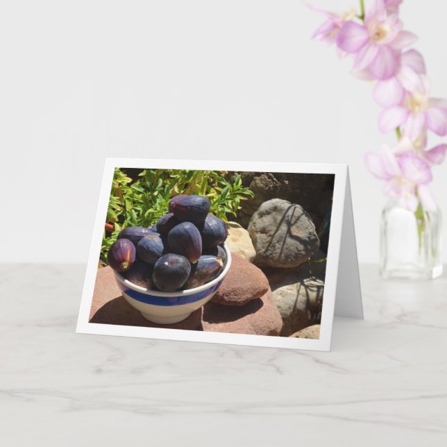 Fig Fruit on Rocks Portrait Card (Orchid)