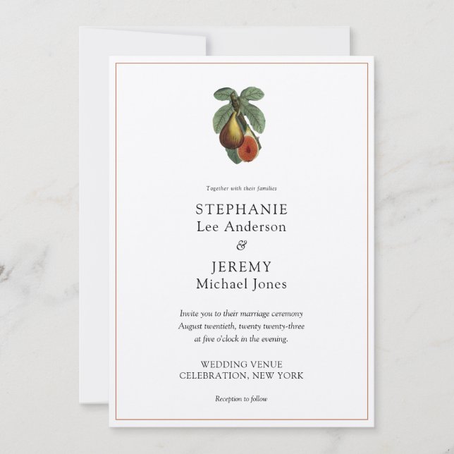 Fig Fruit Vintage Aesthetic Invitation (Front)
