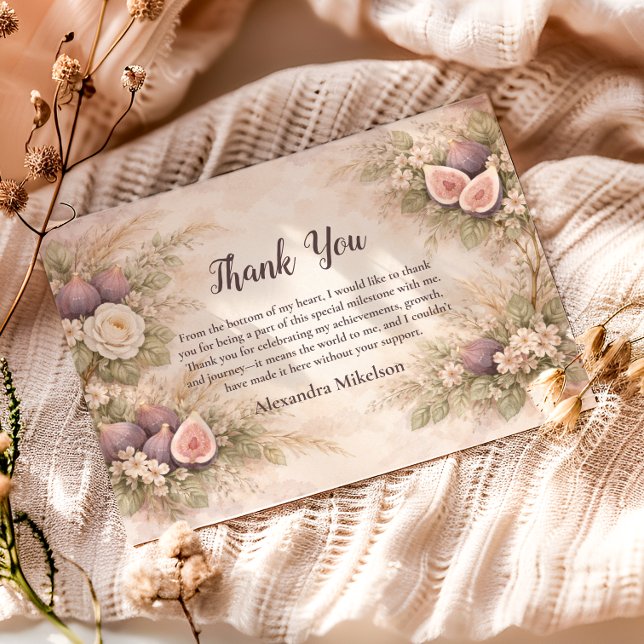 Fig Garden Floral 1st Birthday Thank You Card (Creator Uploaded)