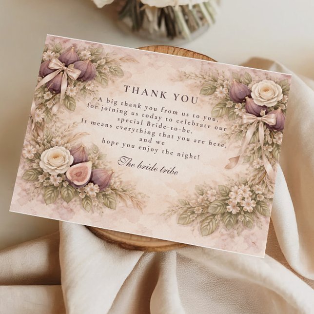 Fig Garden Romance Bridal Shower Thank You Card (Creator Uploaded)