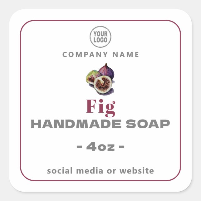 Fig Handmade Soap Square Sticker (Front)