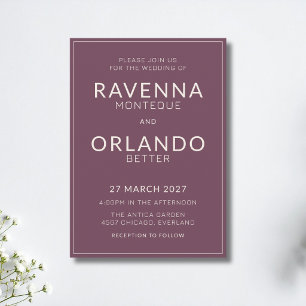 Fig Ivory Frame Old Money Modern Wedding Invitation