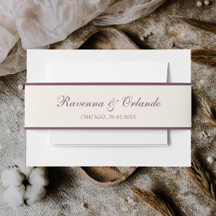 Fig Ivory Old Money Timeless Wedding Invitation Belly Band