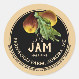 Fig Jam Jelly Jar Label Kraft Homemade 