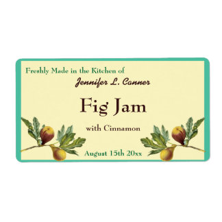 Fig Jam or Preserves Canning Jar Food Label