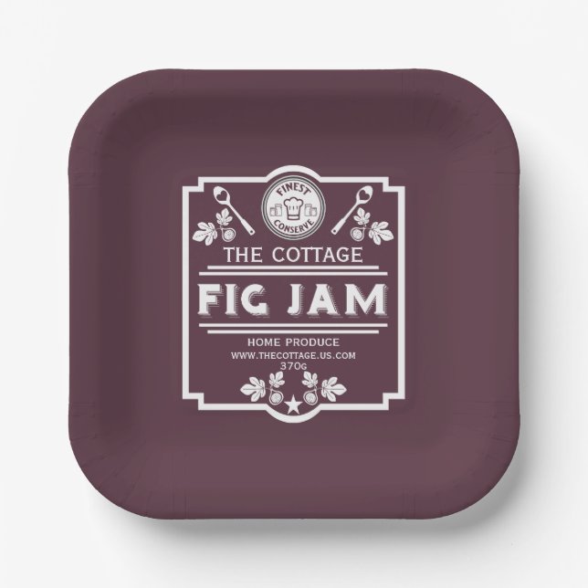 Fig Jam Seller Paper Plate (Front)
