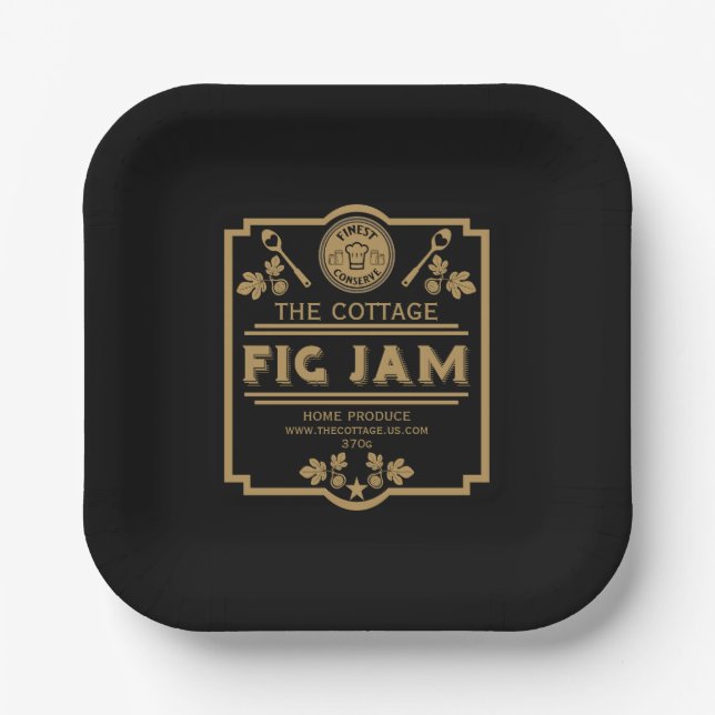 Fig Jam Seller Paper Plate (Front)