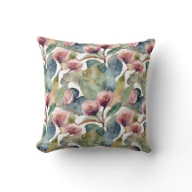 Fig leaves and blossoms II Square Pillow