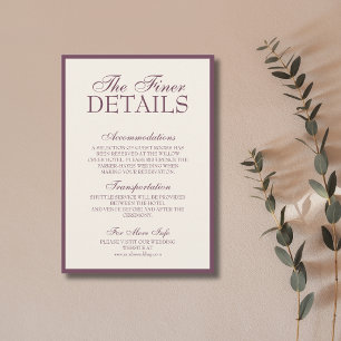 Fig Old Money Luxe Glam Wedding Details Enclosure Card