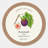 Fig Preserve Jam Jar with Kraft paper border