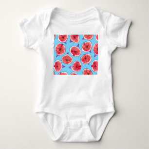 Fig slices watercolor pattern baby bodysuit