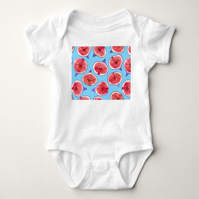 Fig slices watercolor pattern baby bodysuit (Front)