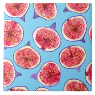 Fig slices watercolor pattern tile