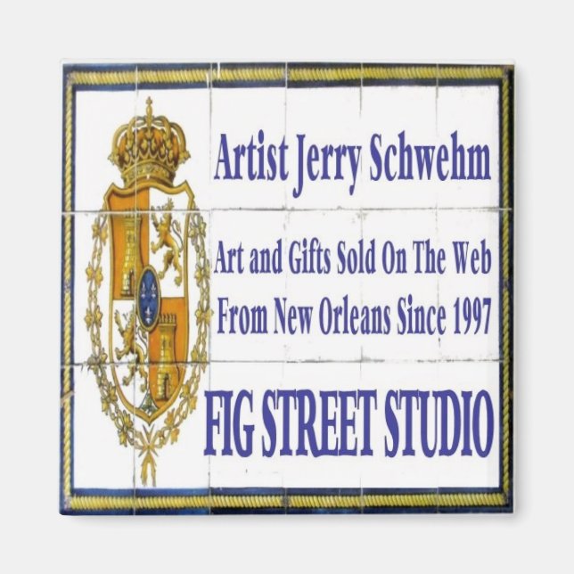 Fig Street Studio Tile Mural Magnet (Front)