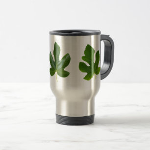 Fig tree Green leaves closeup isolated Travel Mug