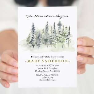 Fig Tree Rustic Boho Forest baby shower Invitation