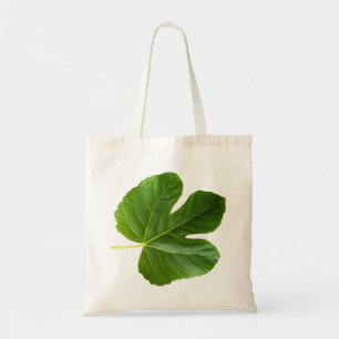 Fig tree Single Green leaf closeup isolated Tote Bag