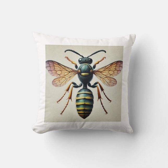 Fig wasp 231024IREF210 - Watercolor Cushion (Front)