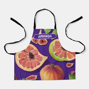 Fig Watercolor Colourful Personalised Pattern Apron