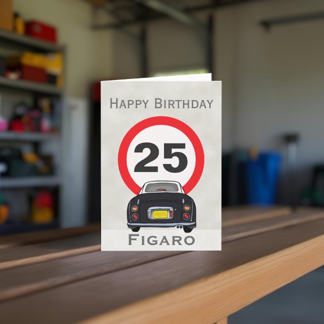 Figarations Black Figaro Car Happy Birthday Card (Happy birthday to your car! (or send it to your figaro loving friends))