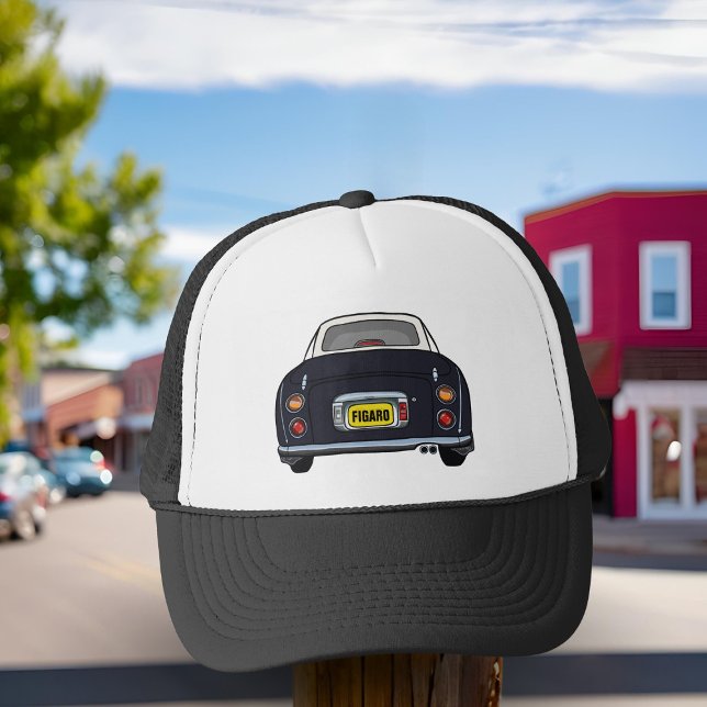 Figarations Black Figaro Car Name Trucker Hat (Perfect trucker hat for the  Figaro Driver. Add your name or initials)