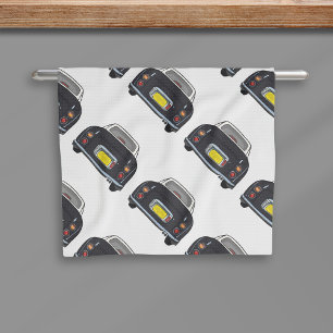 Figarations Black Figaro Car Pattern Kitchen Towel
