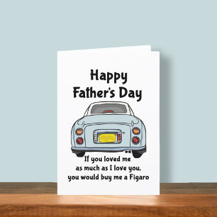 Figarations Blue Figaro Car Father's Day Card