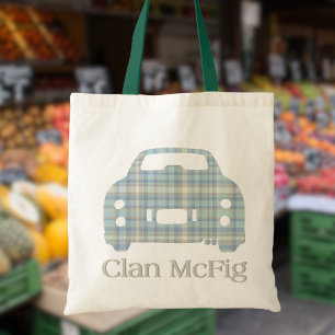 Figarations Clan McFig Tartan Car Figaro Tote Bag