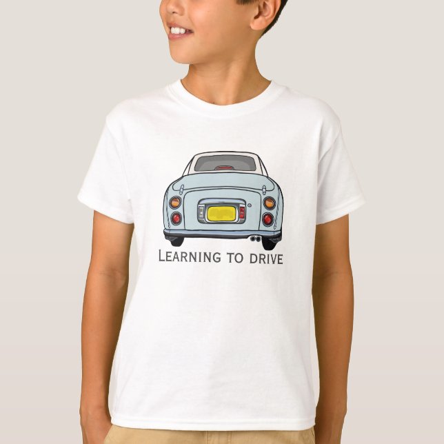 Figarations Cute Blue Figaro Car Learning to Drive T-Shirt (Front)