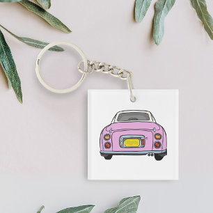 Figarations Cute Candy Pink Figaro Car Square Key Ring