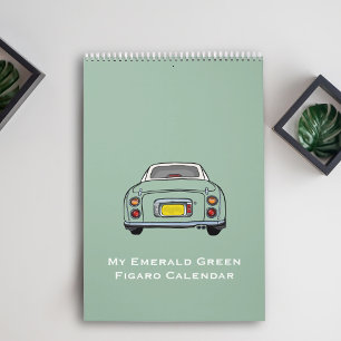 Figarations Cute Emerald Green Figaro Car Garage Calendar