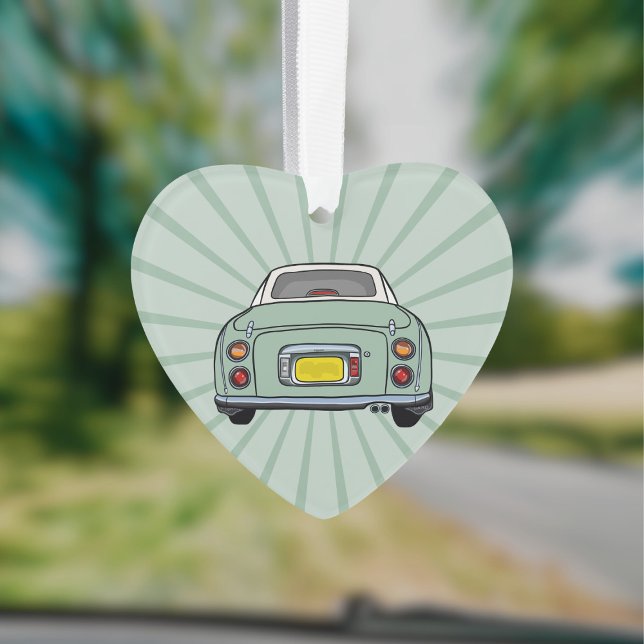 Figarations Cute Emerald Green Figaro Car Ornament (Fun figgy ornament to hang in your car or on your christmas tree. You can add your name or car reg)