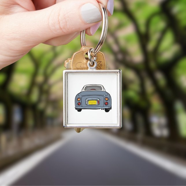Figarations Cute Lapis Grey Figaro Car Key Ring (Cute lapis grey figaro car keychain for your car keys)