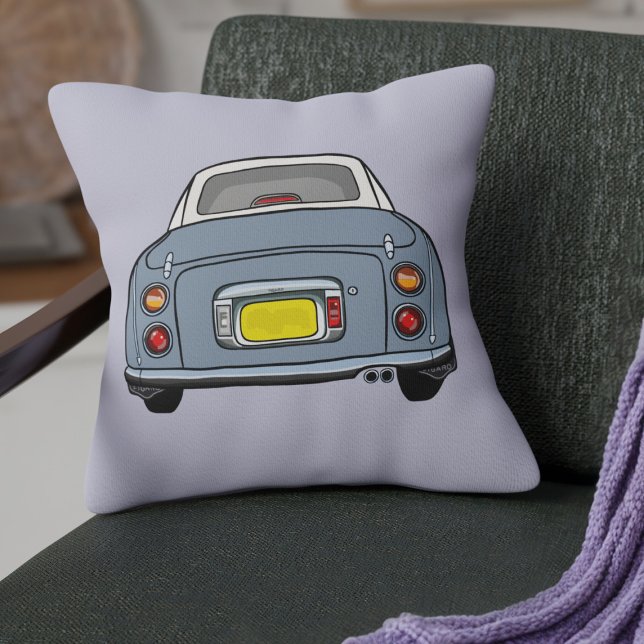 Figarations Cute Lapis Grey Figaro Car Lilac Cushion (Fun lapis grey figgy on a lilac pillow perfect for your car or home)