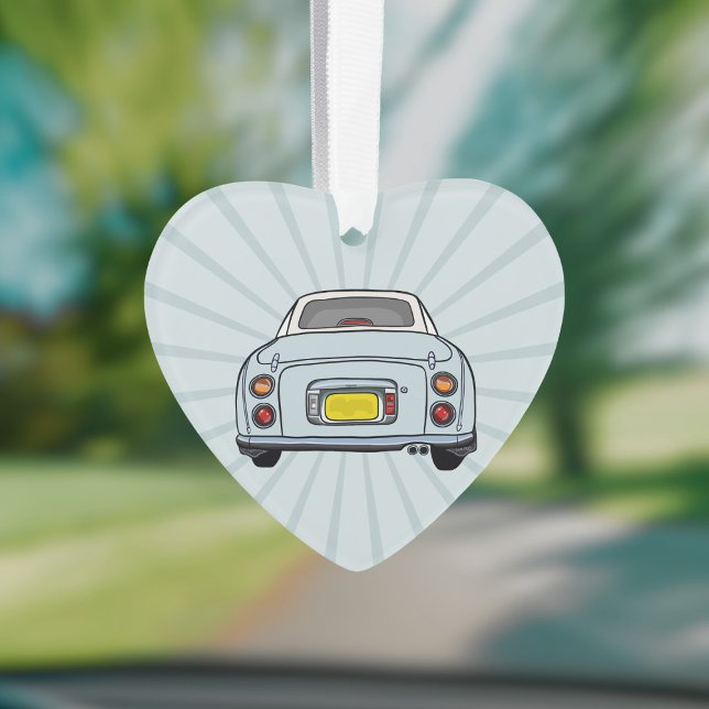 Figarations Cute Pale Aqua Figaro Car Ornament (Fun figgy ornament to hang in your car or on your christmas tree. You can add your name or car reg)