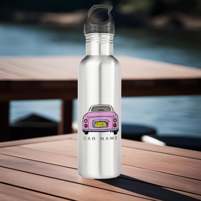 Figarations Cute Pink Figaro Car Name Monogram 710 Ml Water Bottle (Add your car name (or yours) to this cute pink figaro water bottle. Great for road trips!)