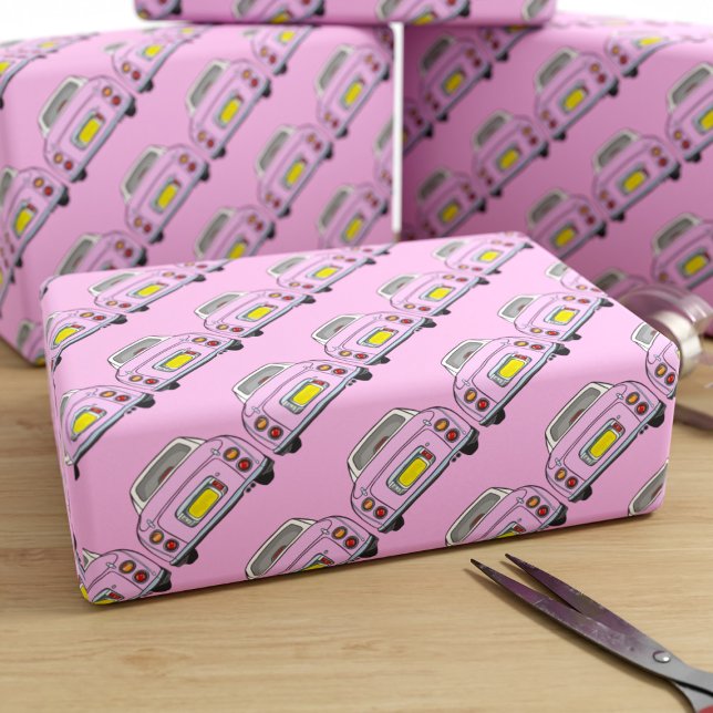 Figarations Cute Pink Figaro Car Wrapping Paper (Fun pink figgy wrapping paper for your pink figaro related gifts)